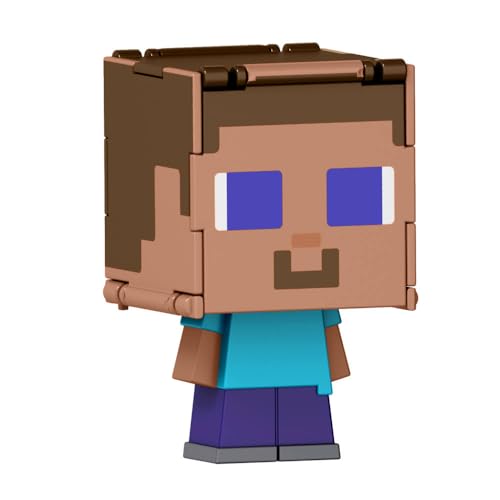 Mattel Minecraft Flippin' Figs Figuren mit 2-in-1 Fidget Play, 9,5 cm großes Spielzeug mit großem Kopf & Pixel-Design (Figuren können variieren) von Mattel