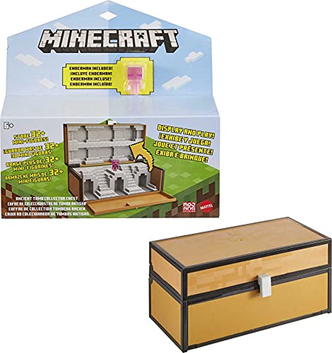 Mattel Minecraft GTP32 - Sammelkoffer und exklusive Minifigur, Behälter für Videospiel-Charaktere, Mehrfarbig von Mattel