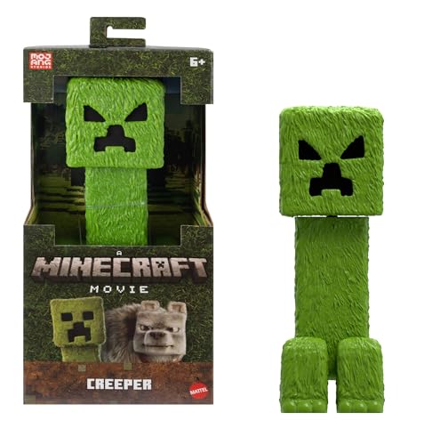 Mattel Minecraft Große Actionfiguren, 30 cm große, bewegliche Creeper-Sammelfigur, inspiriert von Ein Minecraft Film, JFR66, [Mehrfarbig] von Mattel