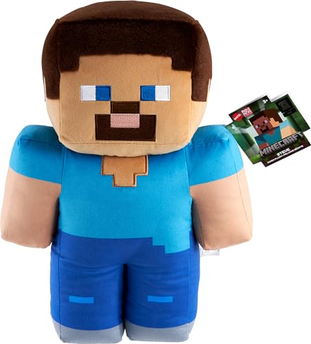 Mattel Minecraft Steve Jumbo Plüschfigur, große 40,6 cm weiche Puppe mit Pixeldesign, inspiriert vom Videospiel Mattel Minecraft Steve Jumbo Plüschfigur, große 40,6 cm weiche Puppe mit Pixeldesign, inspiriert vom Videospiel von Mattel