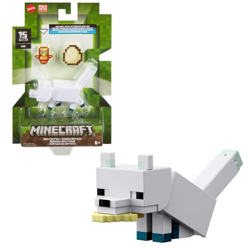 Mattel Minecraft Vanilla Actionfigur Polarfuchs, 8,3 cm, für Kinder ab 6 Jahren von Mattel