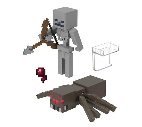 Mattel Minecraft ca. 8 cm große Actionfigur 2er-Pack mit 2 Figuren und 2 Zubehörteilen, Sammelfigur zum Verschenken HLB29 von Mattel