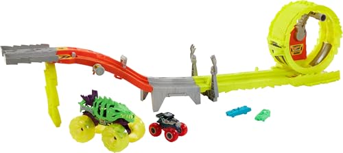 Hot Wheels Monster Trucks Race & Chase Challenge Track inkl. 2 Autos. von Mattel