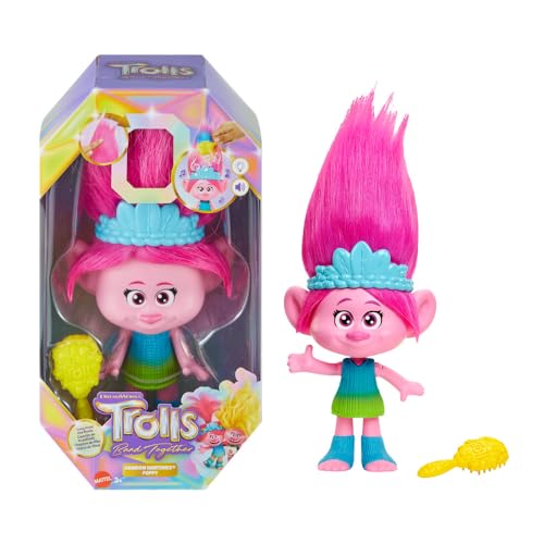 Mattel Trolls HTP28 Hairtunes Poppy Regenbogen-Haarpuppe in Regenbogenfarben, Höhe 30 cm von Mattel
