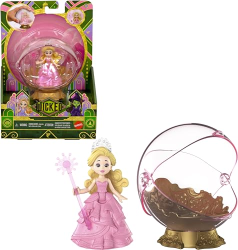 Mattel Universal Pictures Wicked Glindas schwebende Blase, Spielset mit Fahrzeug und Kleiner Glinda-Puppe im bekannten Look, inspiriert vom Film, JFM25 von Mattel