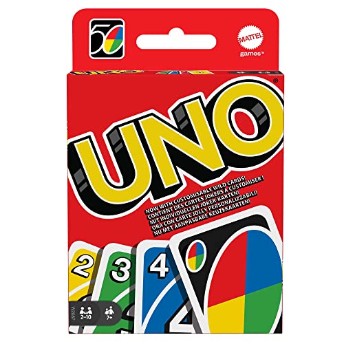 Mattel Games UNO Kartenspiel für die Famile, Perfekt als Kinderspiel, Reisespiel oder Spiel für Erwachsene, für 2-10 Spieler, ab 7 Jahren, W2087 von Mattel