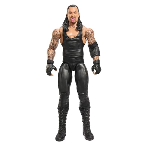 Mattel WWE Actionfigur, ca. 15 cm große Undertaker Sammelfigur mit 10 Bewegungspunkten und lebensechtem Aussehen HTW20 von Mattel