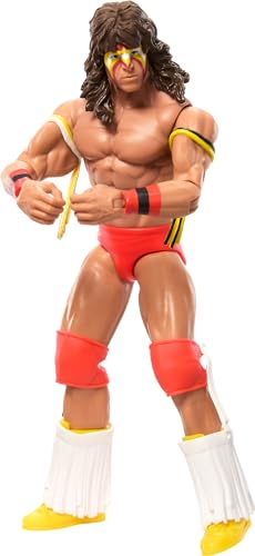 Mattel WWE Actionfigur, 15,2 cm großes Sammlerstück Ultimate Warrior mit 10 Artikulationspunkten & lebensechtem Look von Mattel