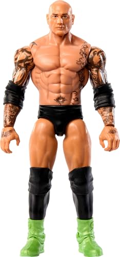 Mattel WWE Batista-Actionfigur, Hauptkampf-Serie #152, ca. 15 cm große Sammelfigur mit 10 Bewegungspunkten und lebensechtem Aussehen, JCV34, [Mehrfarbig] von Mattel