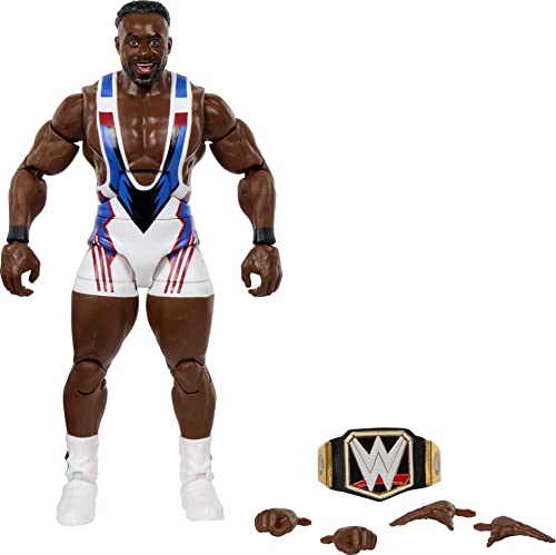 Mattel WWE Big E Elite Collection Actionfigur, luxuriöse Artikulation und lebensechtes Detail mit ikonischem Zubehör, 6 Zoll von Mattel
