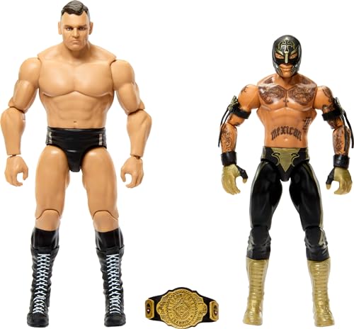 Mattel WWE Championship Showdown 2-Pack Action Figures & Accessory, Series #17, Rey Mysterio vs Gunther Collectible Set, 15.2 cm Mattel WWE Championship Showdown 2-Pack Action Figures & Accessory, Series #17, Rey Mysterio vs Gunther Collectible Set, 15.2 cm von Mattel