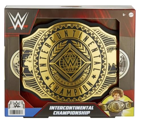 Mattel WWE Championship Title Belt, verstellbar für Kinder Rollenspiele, Einheitsgröße, HNY45, Schwarz von Mattel
