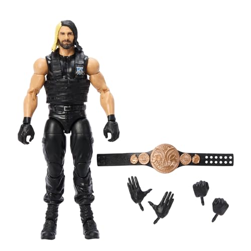 Mattel WWE Elite-Actionfigur, ca. 15 cm große Seth Rollins-Sammelfigur mit 25 Bewegungspunkten, lebensechtem Aussehen und austauschbaren Händen HTX27 von Mattel