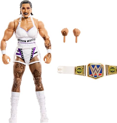 Mattel WWE Elite Actionfigur & Zubehör, Serie #110 Rhea Ripley 15,2 cm Sammlerstück mit 25 Gelenkpunkten & austauschbaren Händen von Mattel