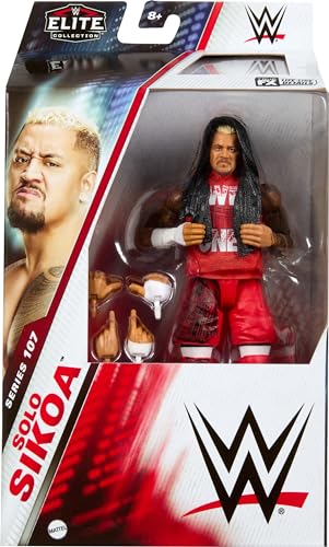 Mattel WWE Elite Actionfigur & Zubehör, Serie #107 Solo Sikoa 15,2 cm Sammlerstück mit 25 Gelenkpunkten & austauschbaren Händen von Mattel