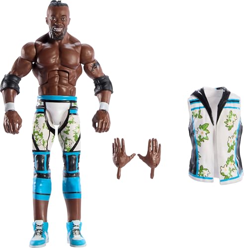 Mattel WWE Elite Actionfigur und Zubehör, Serie #113, ca. 15 cm große Sammelfigur Kofi Kingston mit 25 Bewegungspunkten und austauschbaren Händen, JCH89 Mattel WWE Elite Actionfigur und Zubehör, Serie #113, ca. 15 cm große Sammelfigur Kofi Kingston mit 25 Bewegungspunkten und austauschbaren Händen, JCH89 von Mattel