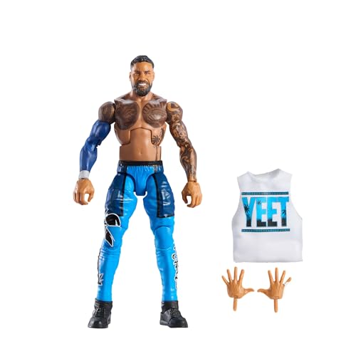 Mattel WWE Elite Actionfigur und Zubehör, Serie #114, ca. 15 cm große Sammelfigur Jey Uso mit 25 Bewegungspunkten und austauschbaren Händen, JCH93 Mattel WWE Elite Actionfigur und Zubehör, Serie #114, ca. 15 cm große Sammelfigur Jey Uso mit 25 Bewegungspunkten und austauschbaren Händen, JCH93 von Mattel
