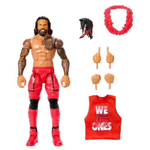 Mattel WWE Elite-Actionfigur und Zubehörteile, ca. 15 cm große Jimmy Uso-Sammelfigur mit Bewegungspunkten, lebensechtem Aussehen und austauschbaren Händen HTX30 Mattel WWE Elite-Actionfigur und Zubehörteile, ca. 15 cm große Jimmy Uso-Sammelfigur mit Bewegungspunkten, lebensechtem Aussehen und austauschbaren Händen HTX30 von Mattel