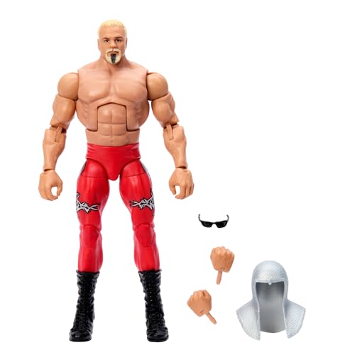 Mattel WWE Elite-Actionfigur und Zubehörteile, ca. 15 cm große Scott Steiner-Sammelfigur mit 25 Bewegungspunkten, lebensechtem Aussehen und austauschbaren Händen, HTX19 von Mattel