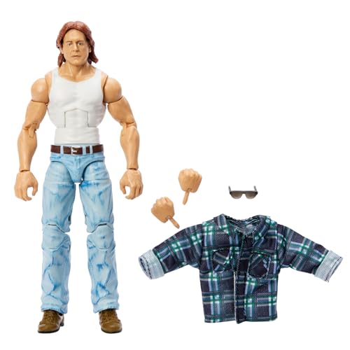 Mattel WWE Elite-Actionfigur und Zubehörteile, ca. 15 cm großer Rowdy“ Roddy Piper als John Nada-Sammelfigur mit 25 Bewegungspunkten und austauschbaren Händen HTX25 von Mattel