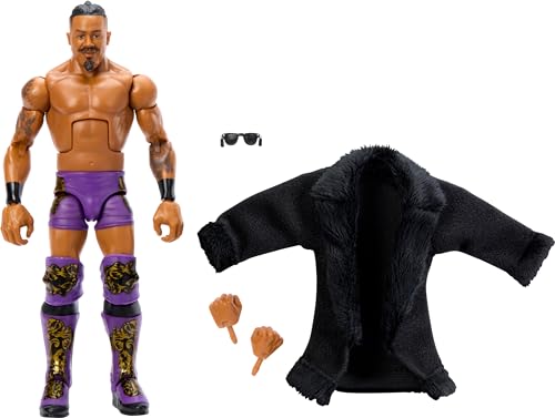 Mattel WWE Elite-Actionfiguren und Zubehörteile, ca. 15 cm große Carmelo Hayes-Sammelfigur mit 25 Bewegungspunkten, lebensechtem Aussehen und austauschbaren Händen HTX22 von Mattel