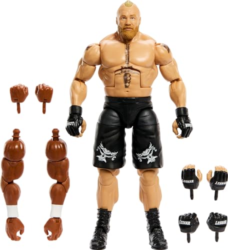 Mattel WWE Elite Collection Actionfigur Royal Rumble Brock Lesnar mit Zubehör und Virgil Build-A-Figure-Teilen, HVF78, Mehrfarbig von Mattel