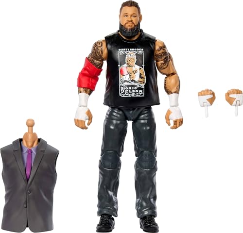 Mattel WWE Elite Collection Actionfigur & Zubehör, Premium Live Event Kevin Owens mit austauschbaren Händen & Build-A-Figure Teilen von Mattel