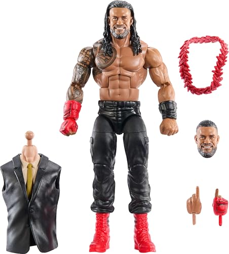 Mattel WWE Elite Collection Actionfigur und Zubehör, Premium Live-Event Roman Reigns-Set, SummerSlam mit William Regal-Bauteilen für eine weitere Figur, JCJ55 Mattel WWE Elite Collection Actionfigur und Zubehör, Premium Live-Event Roman Reigns-Set, SummerSlam mit William Regal-Bauteilen für eine weitere Figur, JCJ55 von Mattel