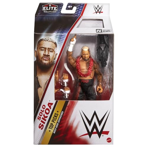 Mattel WWE Elite Collection Top Picks Actionfigur & Zubehör Set, Sola Sikoa 15,2 cm Sammlerstück mit austauschbaren Händen, Ringausrüstung und 25 Gelenkpunkten Mattel WWE Elite Collection Top Picks Actionfigur & Zubehör Set, Sola Sikoa 15,2 cm Sammlerstück mit austauschbaren Händen, Ringausrüstung und 25 Gelenkpunkten von Mattel