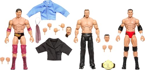 Mattel WWE Elite Evolution Actionfiguren & Zubehör-Sets, 15,2 cm große Sammlerstücke mit austauschbaren Teilen, inklusive Triple H, Randy Orton & Batista von Mattel
