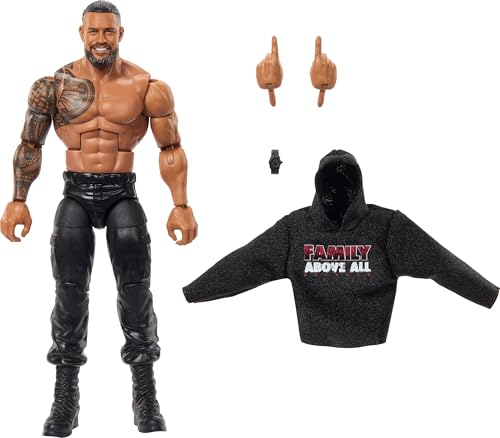 Mattel WWE Elite Actionfigur & Zubehör, Serie #117, 15,2 cm, Sammlerstück Roman Reigns mit 25 Artikulationspunkten & austauschbaren Händen von Mattel