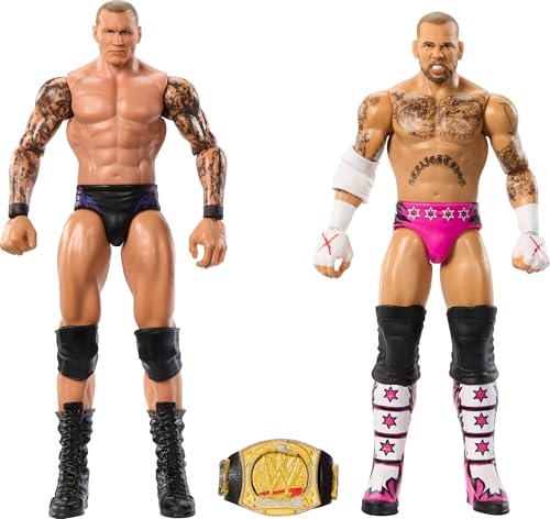 Mattel WWE Hauptkampf Championship Showdown 2er-Pack Actionfiguren und Zubehör, Serie #19, CM Punk gegen Randy Orton Sammelset, JCV71, [Mehrfarbig] von Mattel
