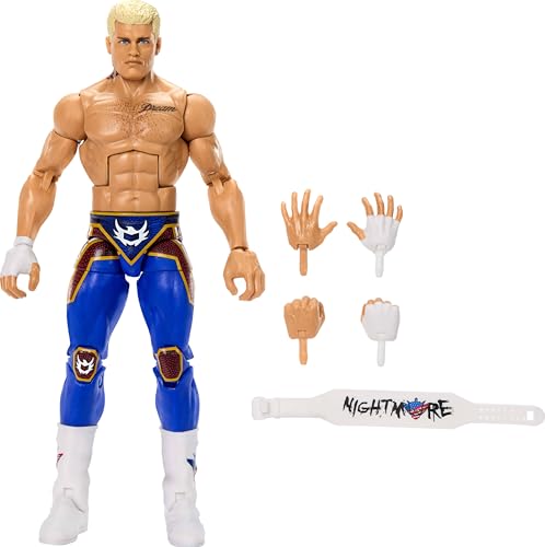 Mattel WWE Top Picks Elite Actionfigur & Zubehör Set, The American Nightmare Cody Rhodes 15,2 cm Sammlerstück mit austauschbaren Händen, Ringausrüstung & 25 Gelenkpunkten Mattel WWE Top Picks Elite Actionfigur & Zubehör Set, The American Nightmare Cody Rhodes 15,2 cm Sammlerstück mit austauschbaren Händen, Ringausrüstung & 25 Gelenkpunkten von Mattel
