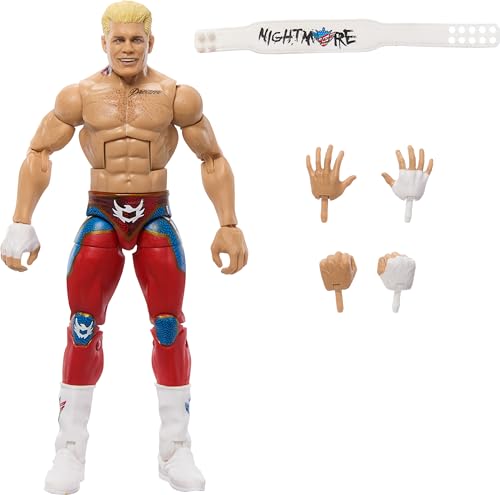 Mattel WWE Top Picks Elite Actionfigur- und Zubehörset, ca. 15 cm große „The American Nightmare“ Cody Rhodes Sammelfigur mit austauschbaren Händen, Ringausrüstung und 25 Bewegungspunkten, HTX74 Mattel WWE Top Picks Elite Actionfigur- und Zubehörset, ca. 15 cm große „The American Nightmare“ Cody Rhodes Sammelfigur mit austauschbaren Händen, Ringausrüstung und 25 Bewegungspunkten, HTX74 von Mattel