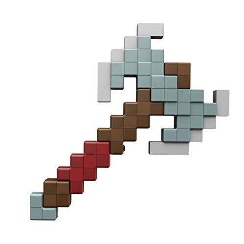 Minecraft GNM46 - Lebensgroße Minecraft Dungeons Deluxe doppelseitige Axt aus Schaumstoff mit Geräuscheffekten von Mattel