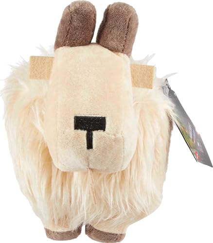 Minecraft HBT43 - Bergziege Plüschfigur, ca. 21 cm, weich, Geschenk zum Sammeln für Fans, Spielzeug ab 3 Jahren[Exklusiv bei Amazon] von Mattel