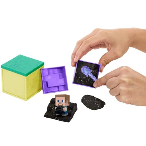Minecraft Mini Mining Set, Elementals # 12, Steve with Dragon Egg Figure with Moldable Sand for Added Creativity, Environment Accessory, Creative, Hands-on Biome Build Toy, Gift for Fans von Mattel
