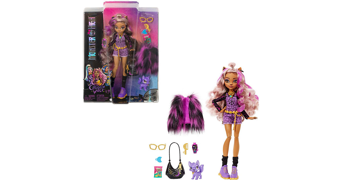 Monster High Core Puppe Clawdeen pink Modell 2 von Mattel