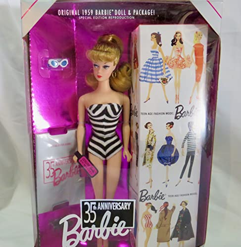 Original 1959 Blonde Barbie Puppe 35. Jahrestag Special Edition Reproduktion Original 1959 Blonde Barbie Puppe 35. Jahrestag Special Edition Reproduktion von Mattel