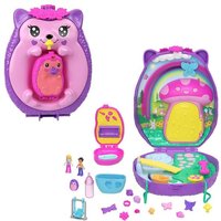 Polly Pocket Mama & Baby Igel Handtaschen-Spielset mit 2 Puppen & 16 Accessoir von Mattel