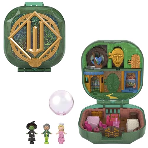 Polly Pocket x Wicked Sammler-Schatulle, Mikropuppen und Spielset, 2 thematische Zubehörteile, ikonische Schauplätze von Glizz und Oz, Glinda, Elphaba und der Zauberer, JFV04 Polly Pocket x Wicked Sammler-Schatulle, Mikropuppen und Spielset, 2 thematische Zubehörteile, ikonische Schauplätze von Glizz und Oz, Glinda, Elphaba und der Zauberer, JFV04 von Mattel