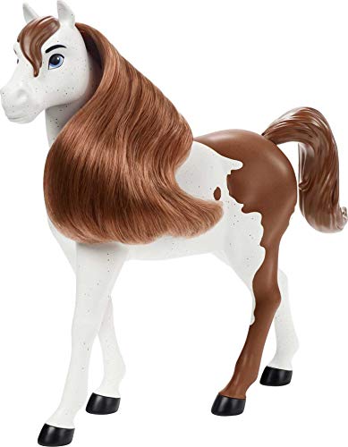 Spirit GXF01 - Pferd American Workhorse (weiß/braun) aus der Herde von Spirit (ca. 20,32 cm), beweglicher Kopf, lange Mähne, Spielzeug ab 3 Jahren von Mattel
