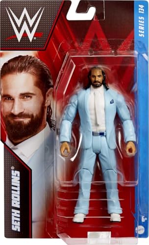 WWE Basic Actionfigur, Seth Rollins, beweglich, 15,2 cm, Sammlerstück für Kinder ab 6 Jahren von Mattel