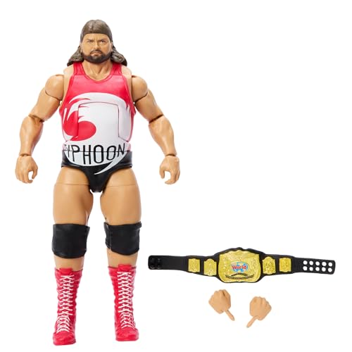 WWE Elite-Actionfigur und Zubehörteile, ca. 15 cm große Typhoon Sammelfigur mit 25 Bewegungspunkten, lebensechtem Aussehen und austauschbaren Händen, HVY89 von Mattel