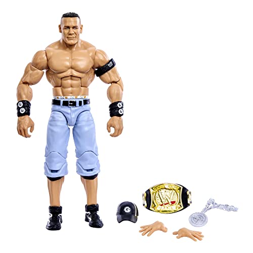 WWE Elite Collection John Cena Actionfigur - mit täuschend echter TrueFX Technologie entwickelt für echte Sammler und wahre Fans als Geschenk zum Sammeln (15 cm), HKN80 von Mattel