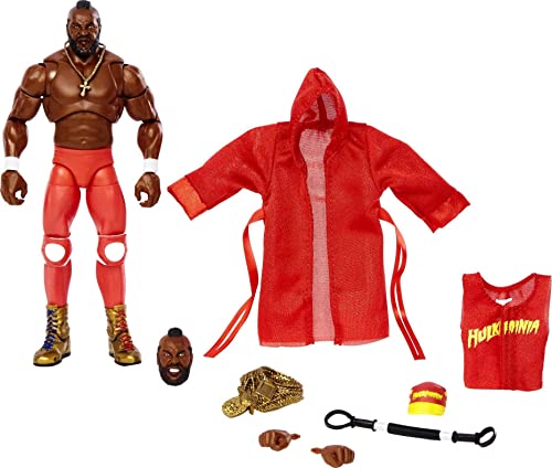 WWE Ultimate Edition Mr. T Actionfigur, 15,2 cm, Sammlerstück mit zusätzlichen Köpfen, austauschbaren Händen und WrestleMania Eingangsmantel, für Kinder ab 8 Jahren von Mattel