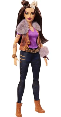 disney Mattel GPV04 Zombies 2, Wynter Barkowitz Werwolf-Puppe (~ 29,2 cm) mit Rocker-Outfit und Zubehör, 11 biegbare Gelenke, Kinder ab 5 Jahren von disney