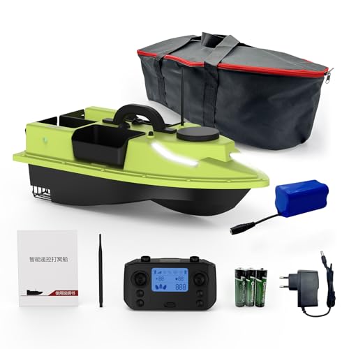 Matybobe RC-Köderboot, 500 m, kabellose Fernbedienung, Angelköderboot, Feederboot mit 4 Köderbehältern, 2 kg Tragkraft von Matybobe