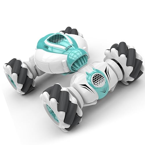 Matybobe RC Stunt Auto Fernbedienung Uhr Geste Sensor Verformbar Elektrisches Spielzeugauto Geländewagen Speed 2.4GHz 4WD 360° Rotation Wirbel Geländefahrzeug für Jungen (Grün) von Matybobe