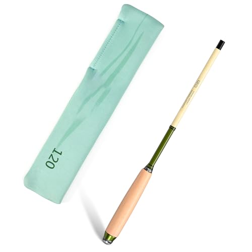 Matybobe Teleskope Tragbare Mini -Angelrute mit Festem Holzgriff Zum Camping -Wanderfischen (1,2 m) von Matybobe